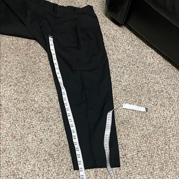 Vintage 90s pleated ultra high waist wide cropped leg Black Pants - Picture 7 of 9